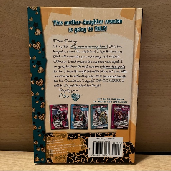 NWT First Edition HC Book Monster High Diaries Cleo’s Creeperific Mummy Makeover - Picture 6 of 7